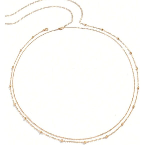 Gold Body Chain for Women Pearl Rhinestone Bra Waist Necklace Sexy Jewelry - Picture 5 of 5